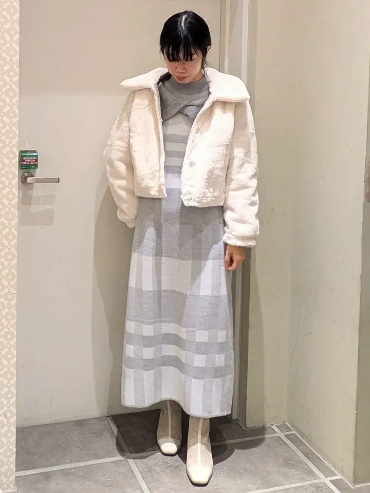 ≪USED≫ファーショートコート/earth music&ecology（アース