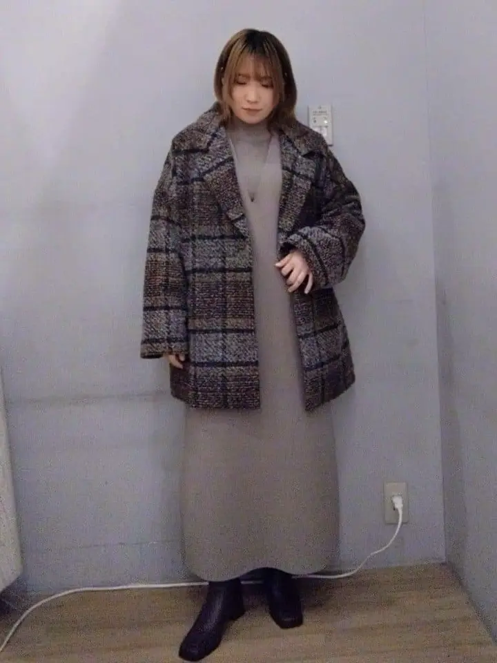 オーバーテーラードジャケット チェック/earth music&ecology（アース