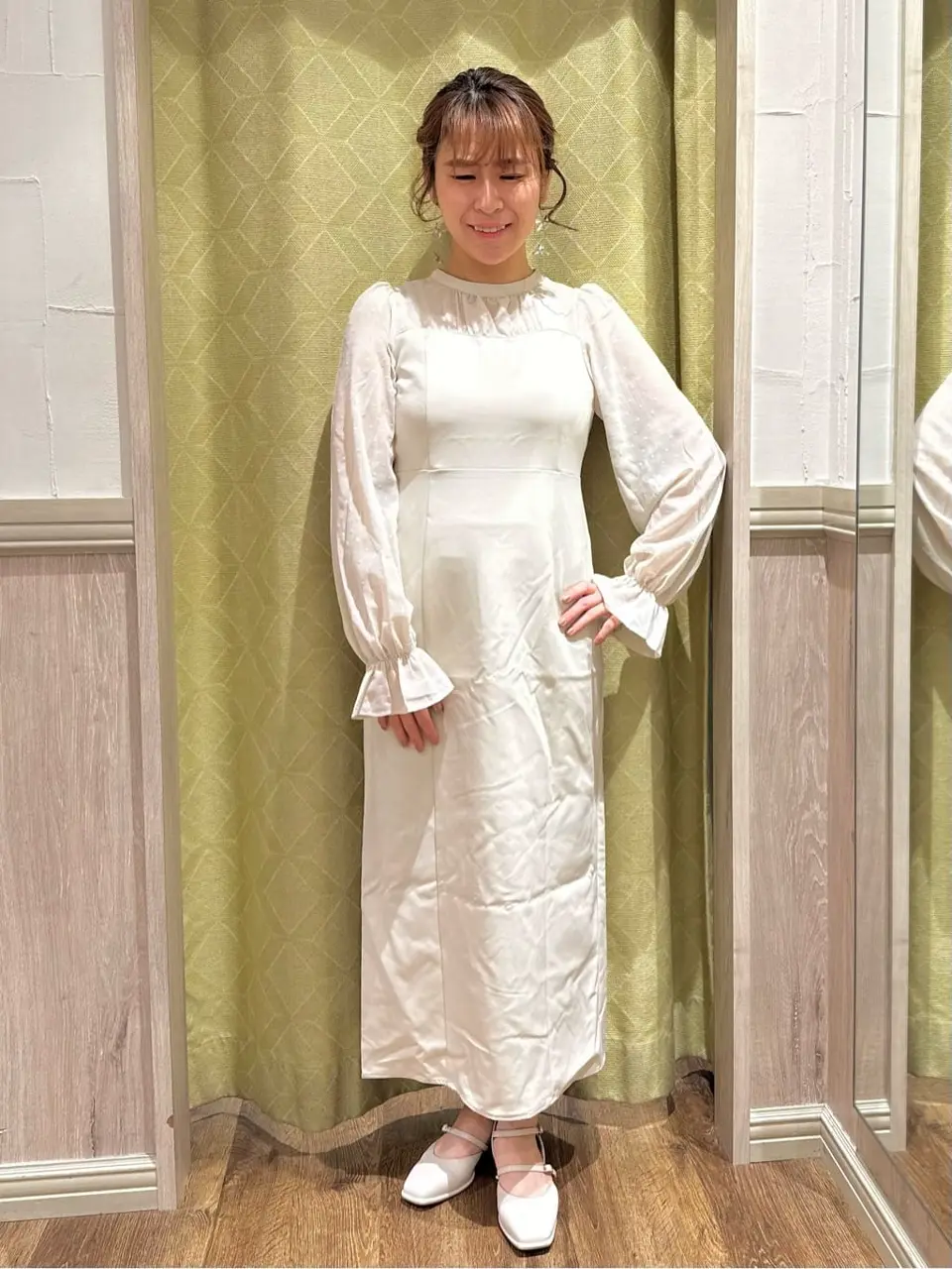 【美品】完売品NOBLE トリコットシアーワンピース⭐️10/25 26日限定 シャイニーロゴドットシアーワンピース | ロングワンピース | NOELA