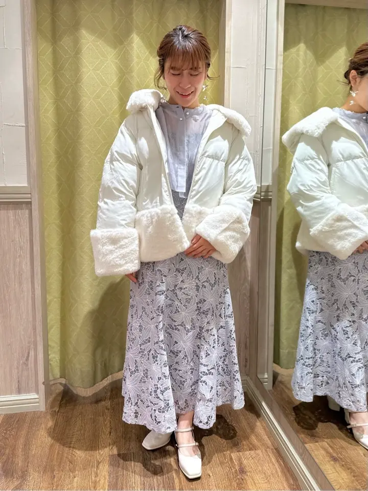 ≪USED≫フードファー中綿ショートコート/earth music&ecology（アース