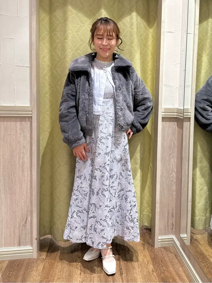 ≪USED≫ファーショートコート/earth music&ecology（アース