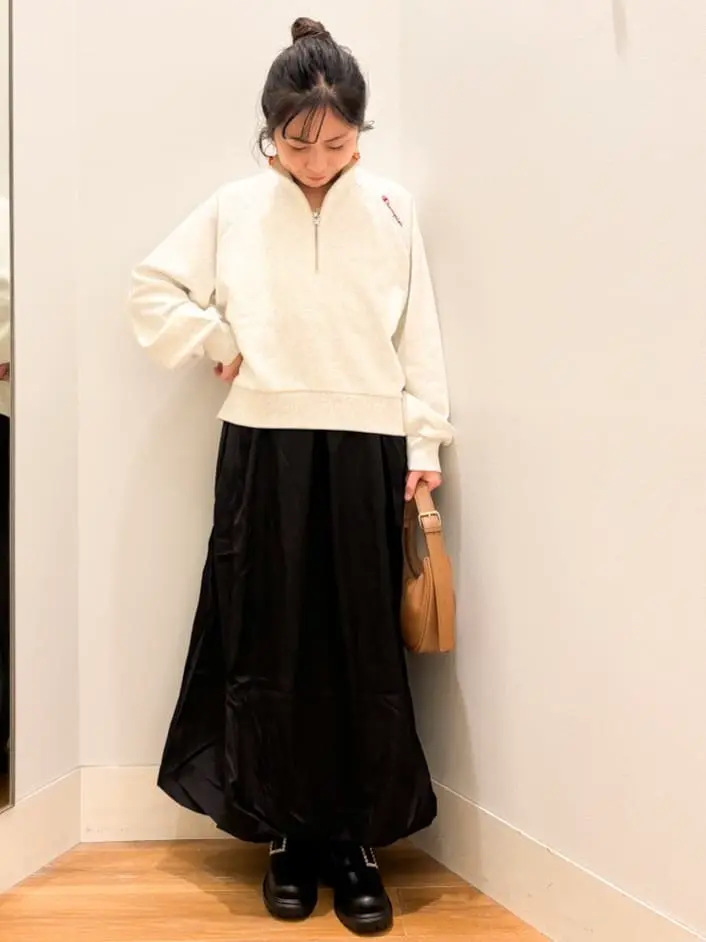 チャンピオン emaeハーフジップ裏毛プルオーバー/earth music&ecology