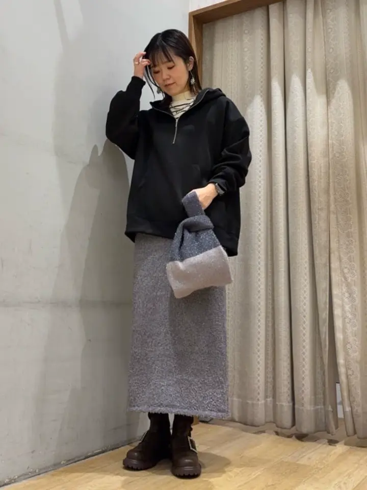 ダンボールニットハーフZIPフーディー/earth music&ecology（アース