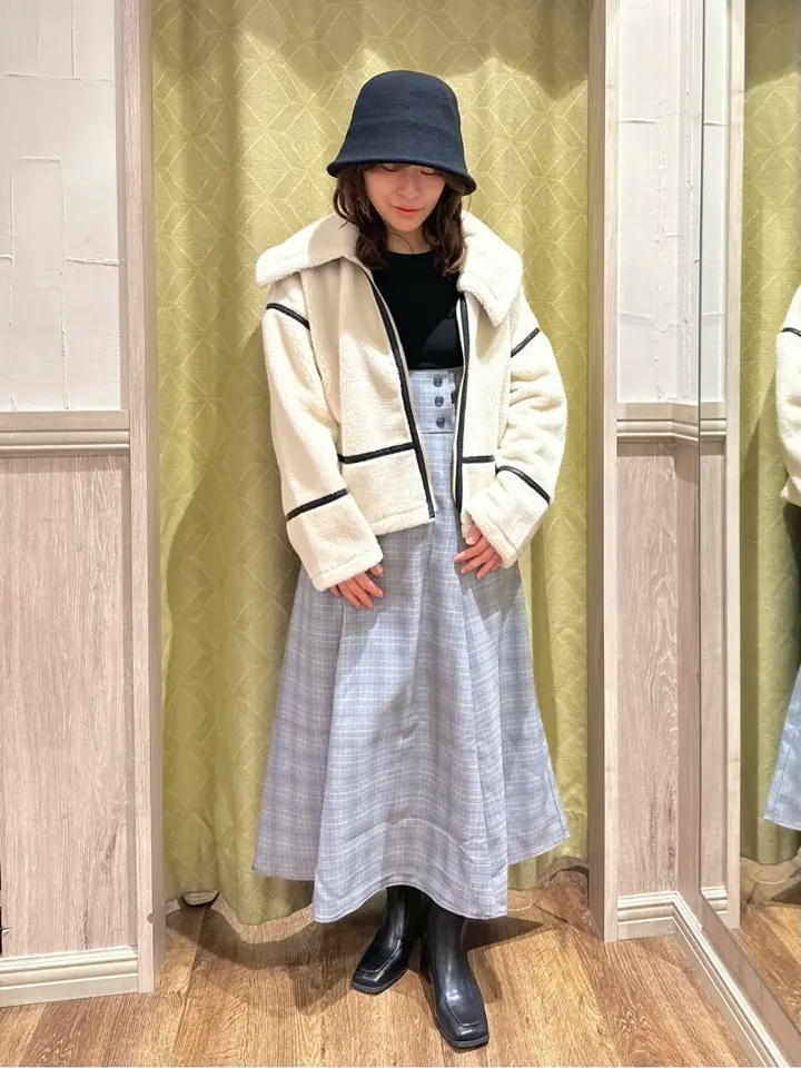 ビッグカラーボアフェイスブルゾン/earth music&ecology（アース