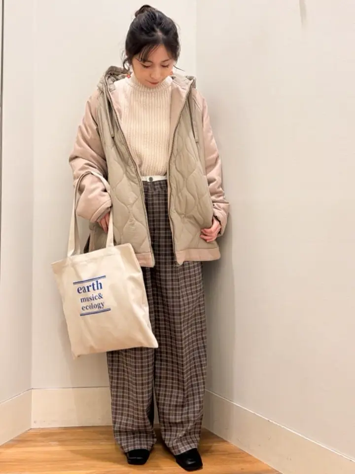 ラグラン切替キルティングブルゾン/earth music&ecology（アース