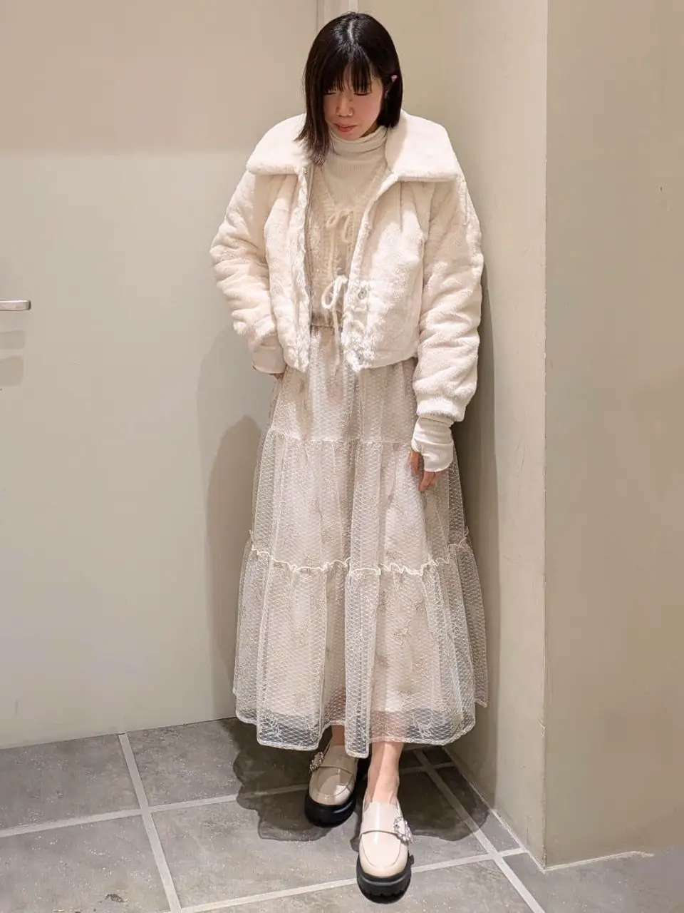 ♡エムズグレイシー♡音符ブローチ付き配色カーディガン♡ニット♡発表会 ♡エムズグレイシー♡音符ブローチ付き配色カーディガン♡ニット♡発表