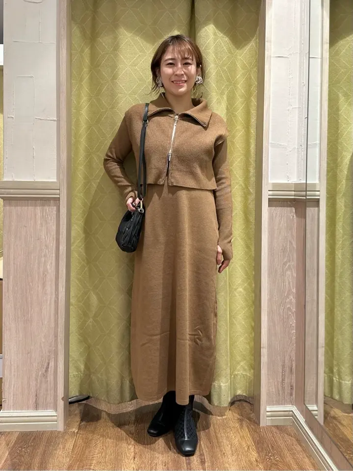 SET2点ZIPベスト+ニットワンピース/earth music&ecology（アース