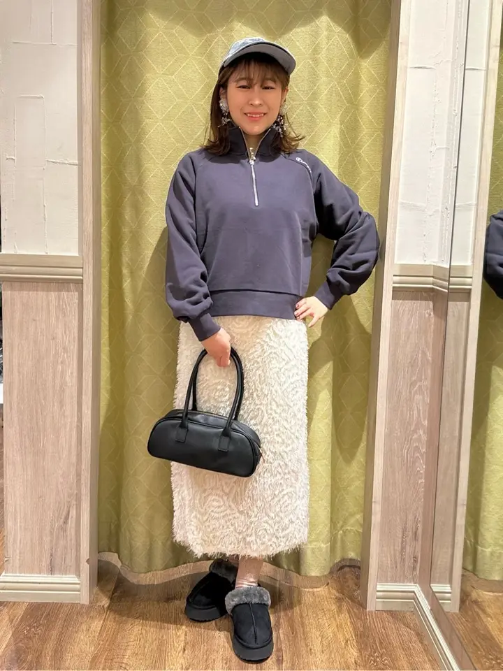 チャンピオン emaeハーフジップ裏毛プルオーバー/earth music&ecology