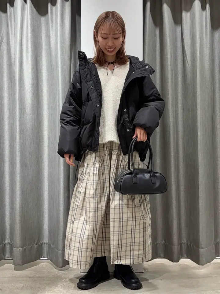 ✨️定価以下✨FC限定✨新品★ECHOESOFDUALITY★パーカー★スカート ハイウエストランダムティアードチェックスカート/earth music&ecology