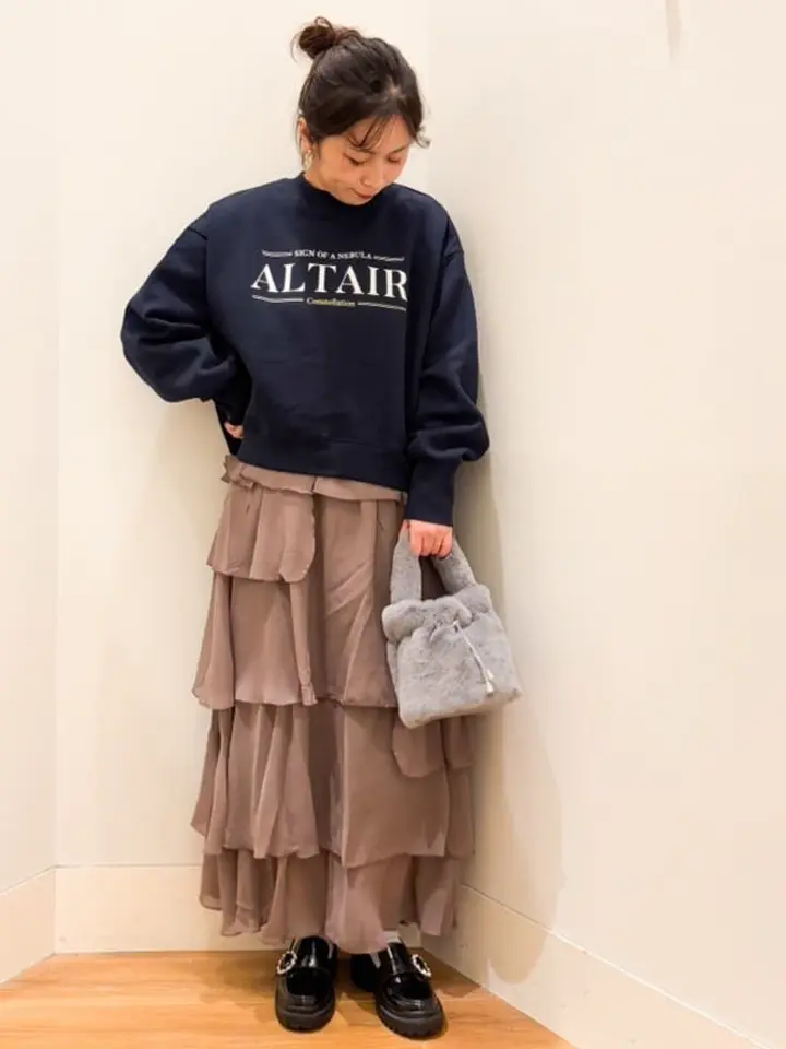 アシンメトリーティアードワンピース/earth music&ecology（アース