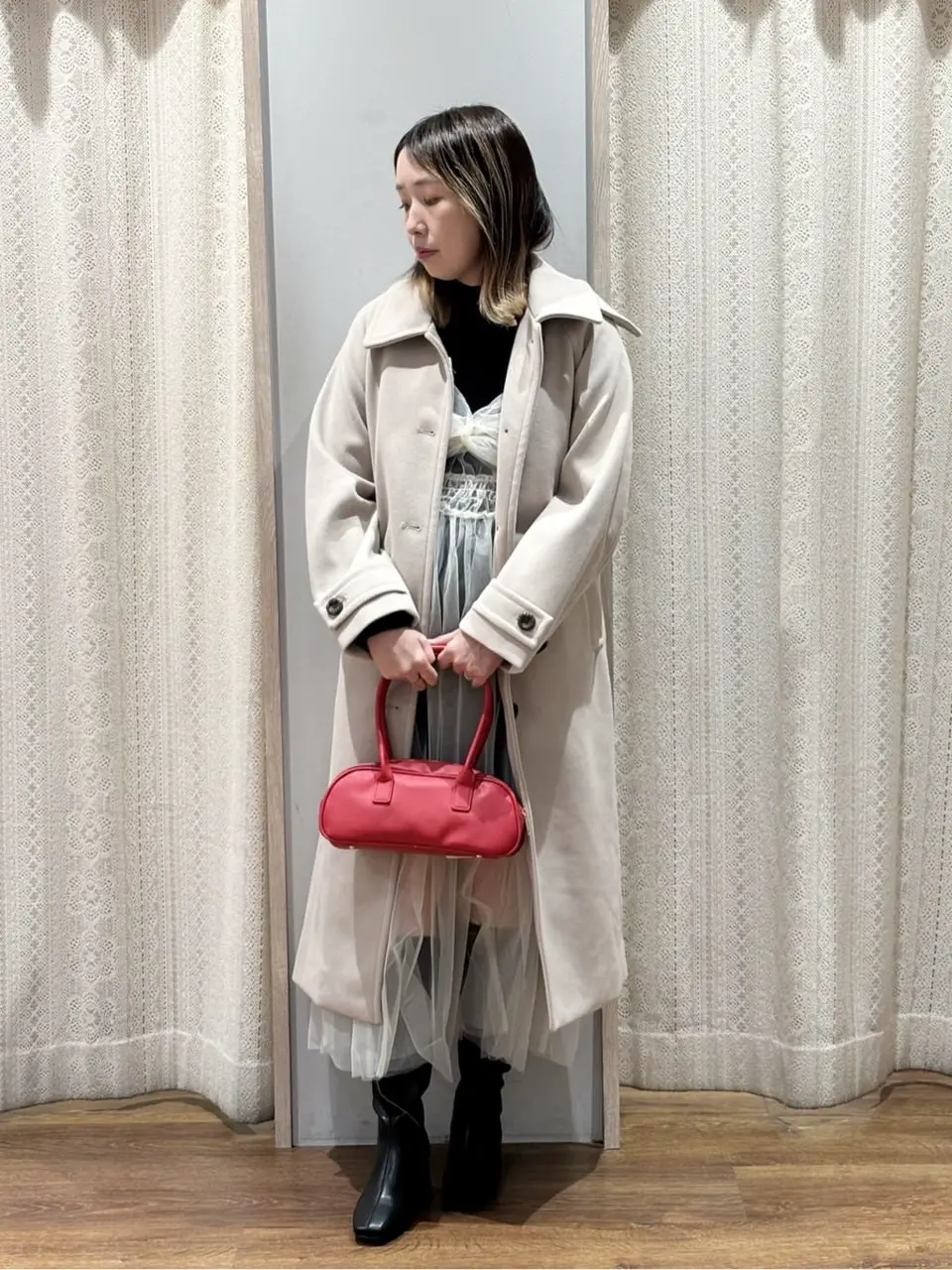 ねじりチュールキャミワンピース/earth music&ecology（アース