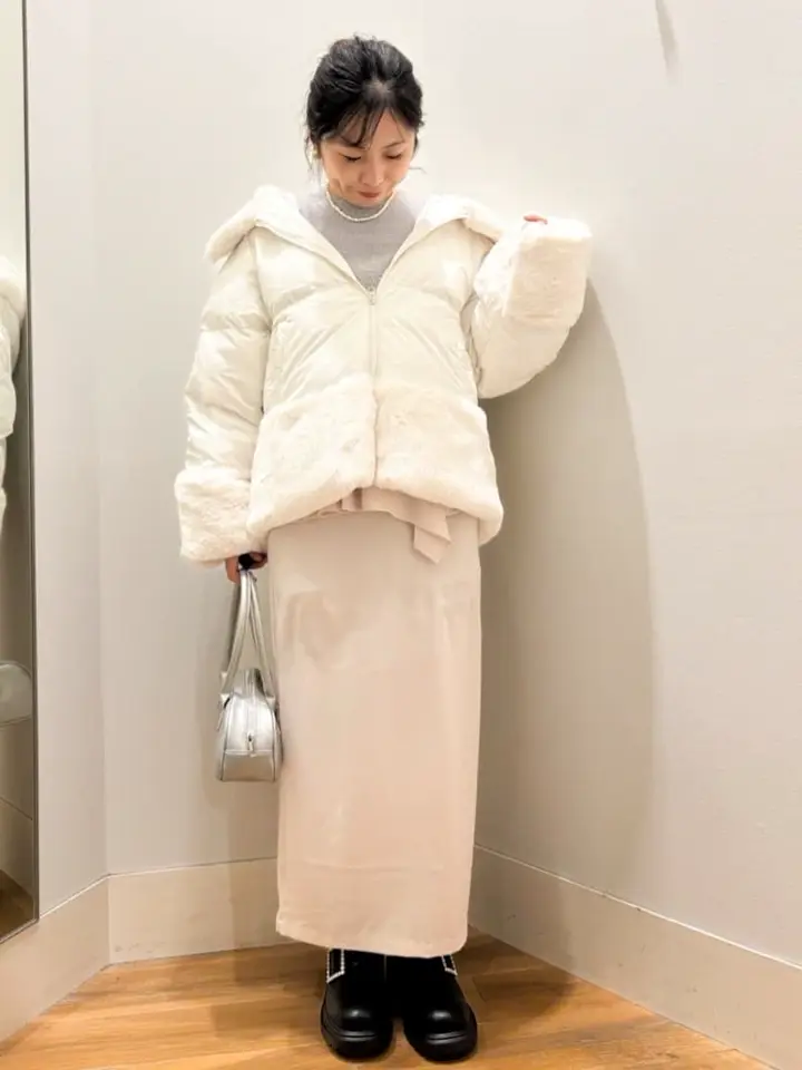 ≪USED≫フードファー中綿ショートコート/earth music&ecology（アース