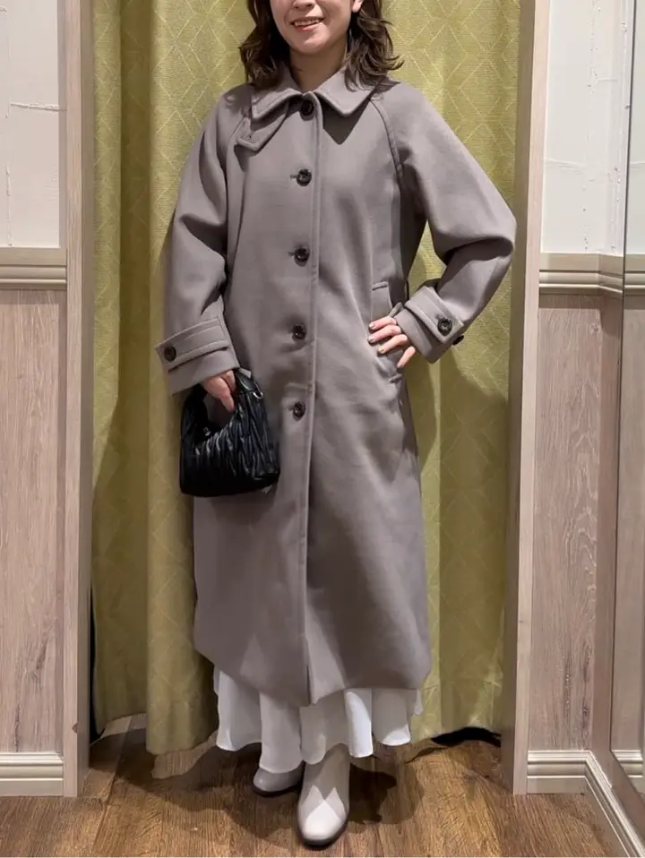 シャイニーアシンメトリーギャザースカート/earth music&ecology