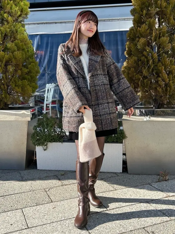 オーバーテーラードジャケット チェック/earth music&ecology（アース