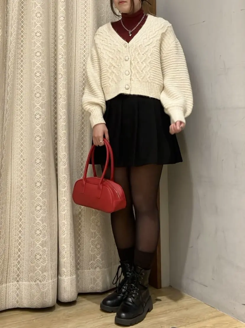 スラブラメヤーンケーブルカーディガン/earth music&ecology（アース