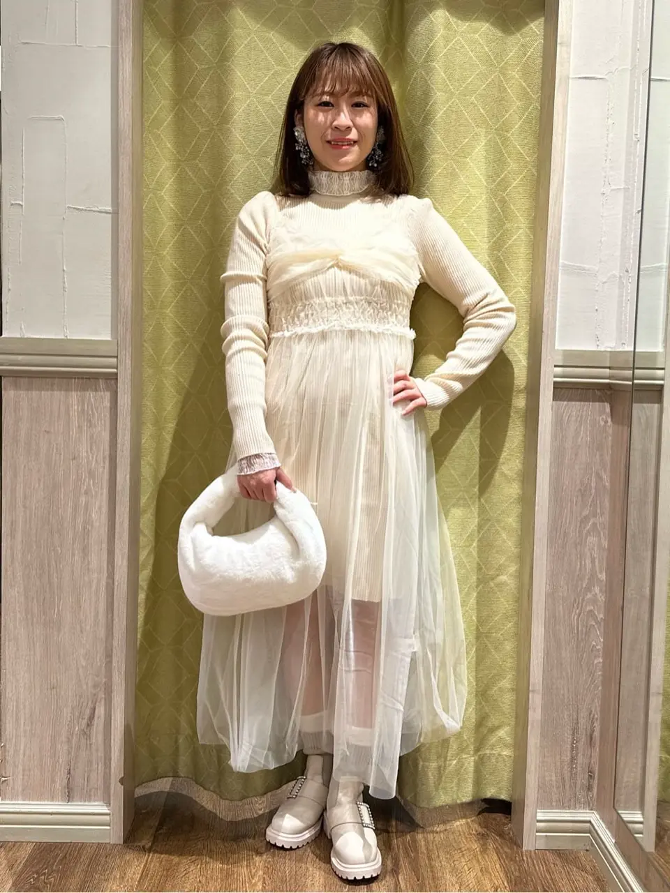 ケーブルニットミニワンピース/Green Parks（グリーン パークス）の