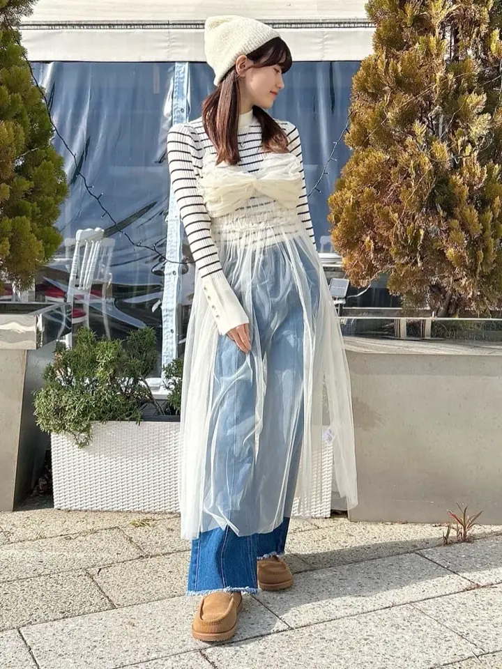 ねじりチュールキャミワンピース/earth music&ecology（アース