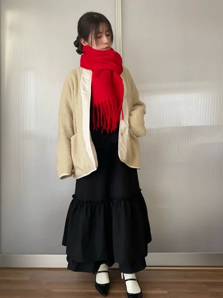 ワンポイントロゴ刺繍マフラー/earth music&ecology（アース