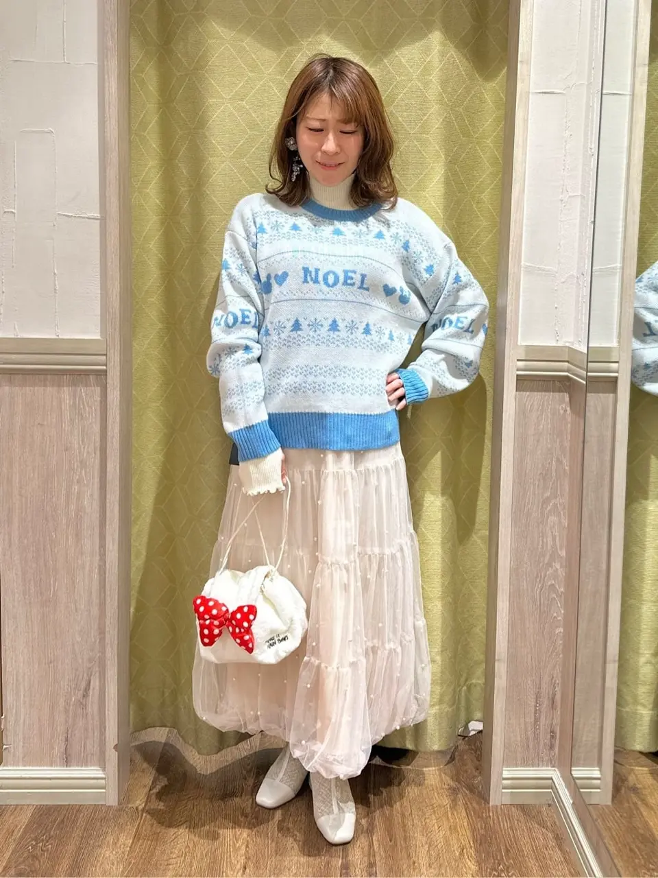 Disney/ノルディック柄ニットプルオーバー/earth music&ecology