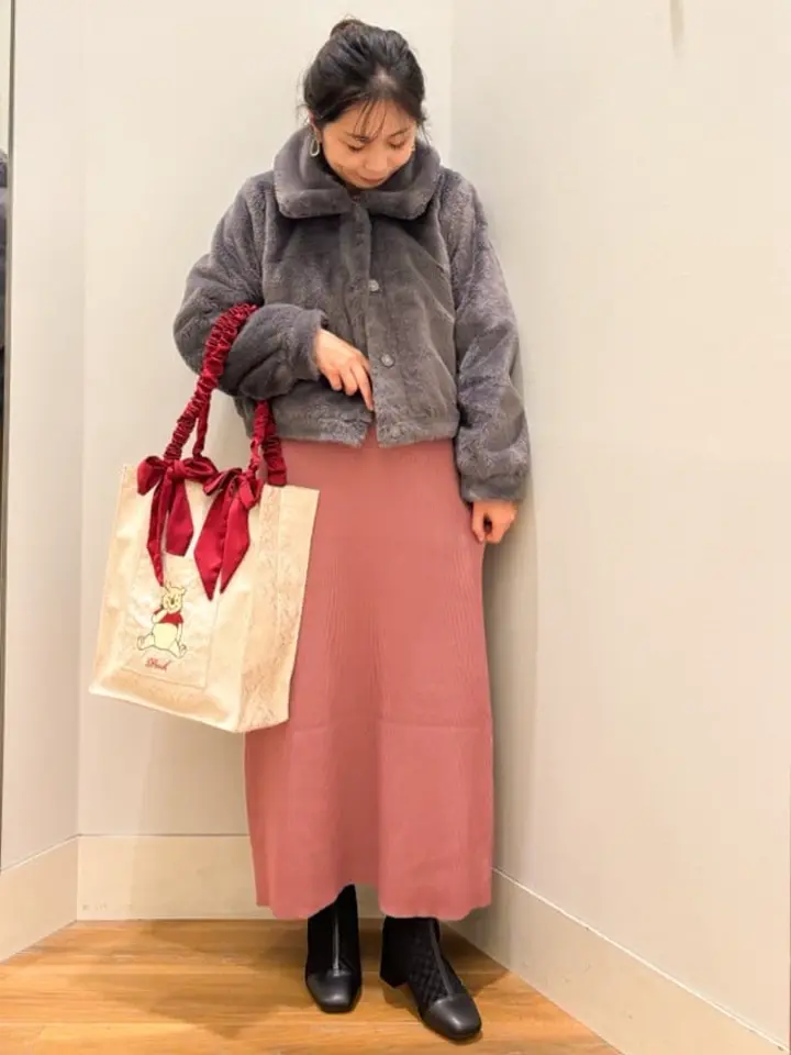 SET2点襟付きカーディガン+ニットワンピース/earth music&ecology