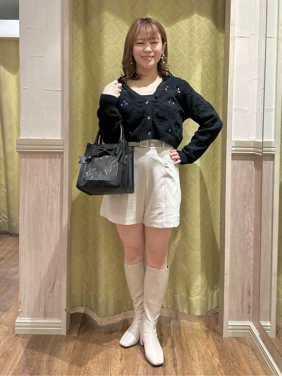 ミニー&フィガロ/ショルダー付きリボンバッグ/Areeam（アリーム）の