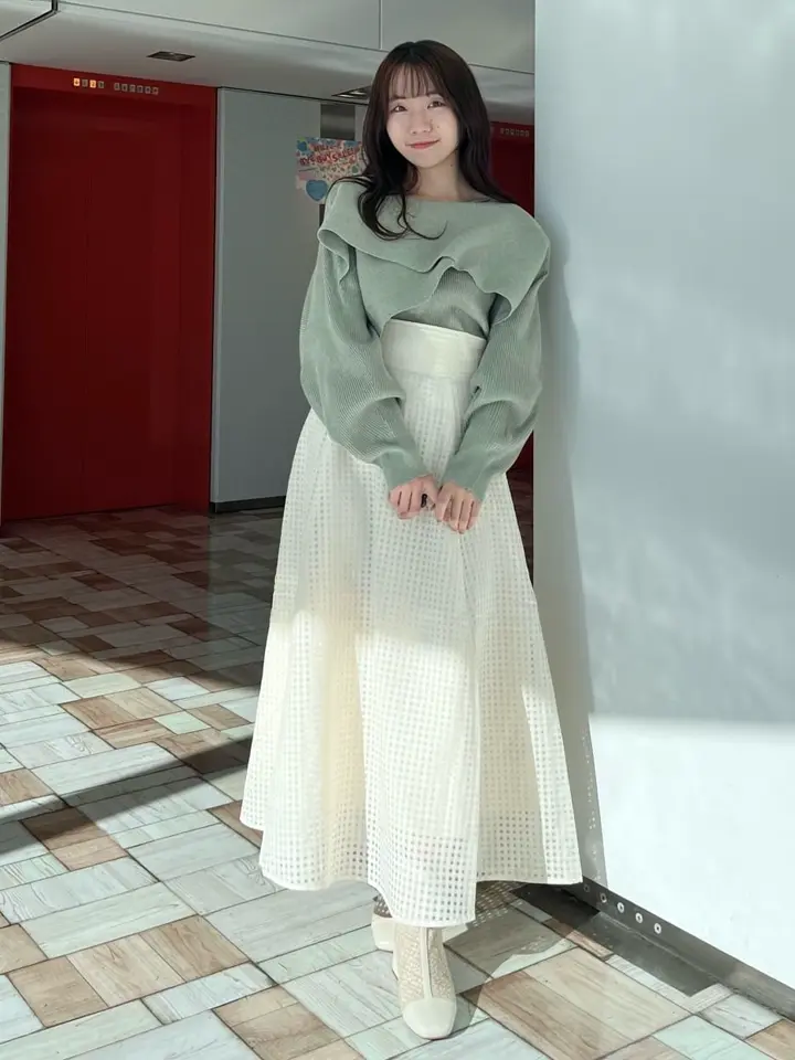 シアーチェックスカート/earth music&ecology（アース ミュージック