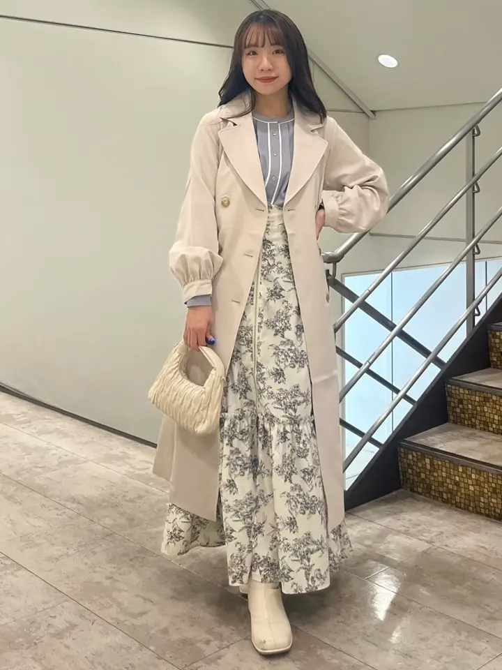 パフスリーブトレンチコート/earth music&ecology（アース