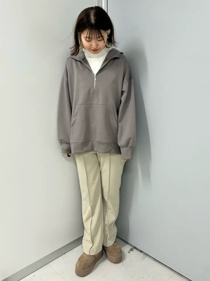 ダンボールニットハーフZIPフーディー/earth music&ecology（アース