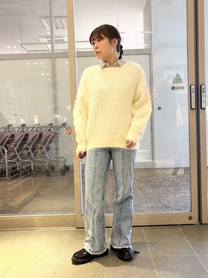 ゆるモヘアライクレースニット/earth music&ecology（アース