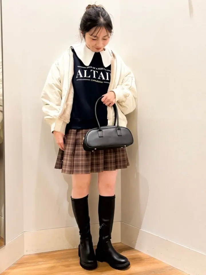 ベルト付きプリーツミニスカート/earth music&ecology（アース