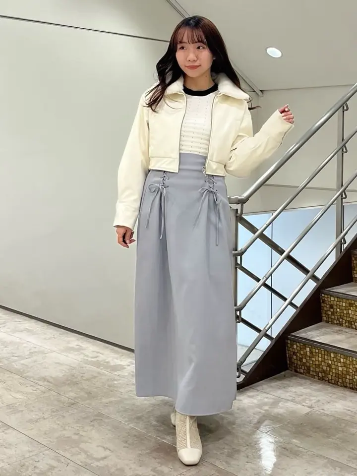 レースアップハイウエストスカート/earth music&ecology（アース