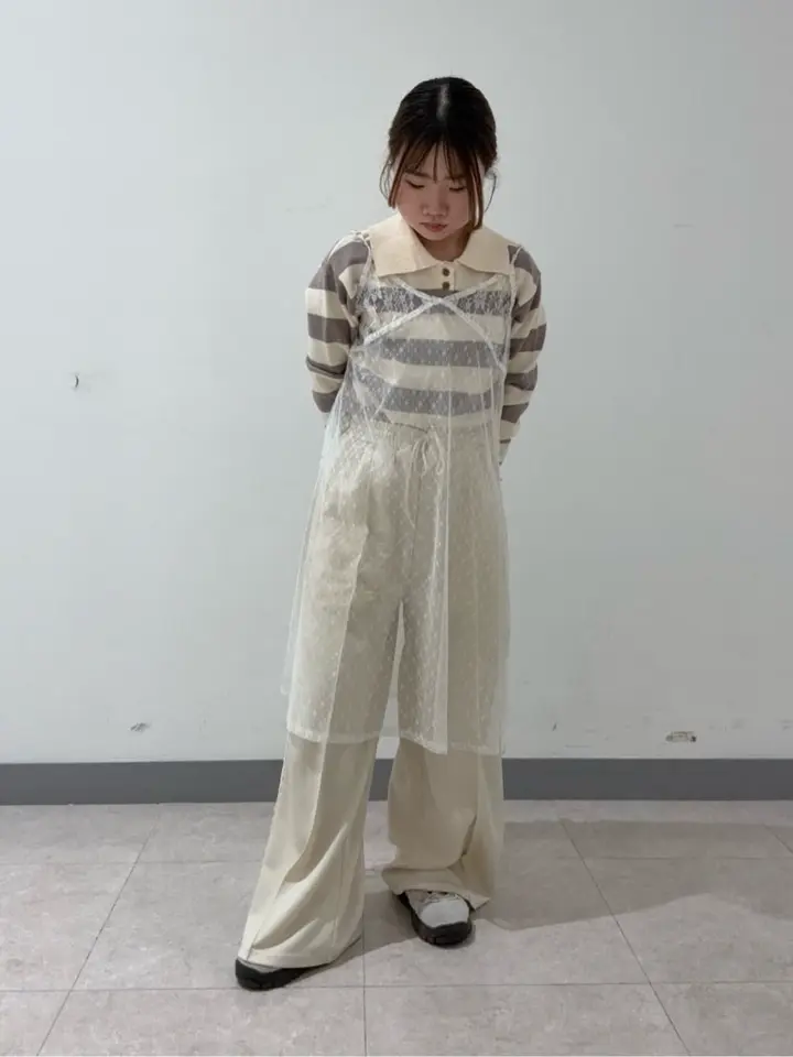 SET2点レースロゴプルオーバー+チュールワンピ/earth music&ecology