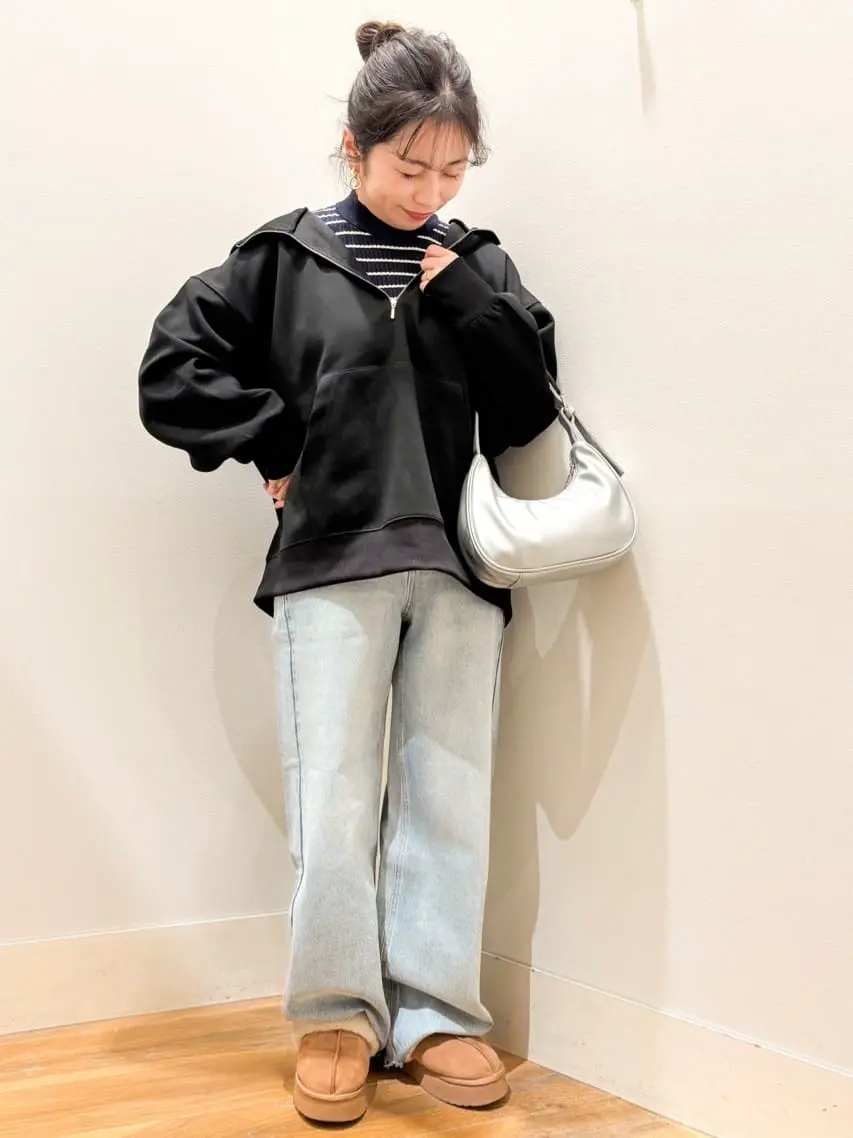 ダンボールニットハーフZIPフーディー/earth music&ecology（アース