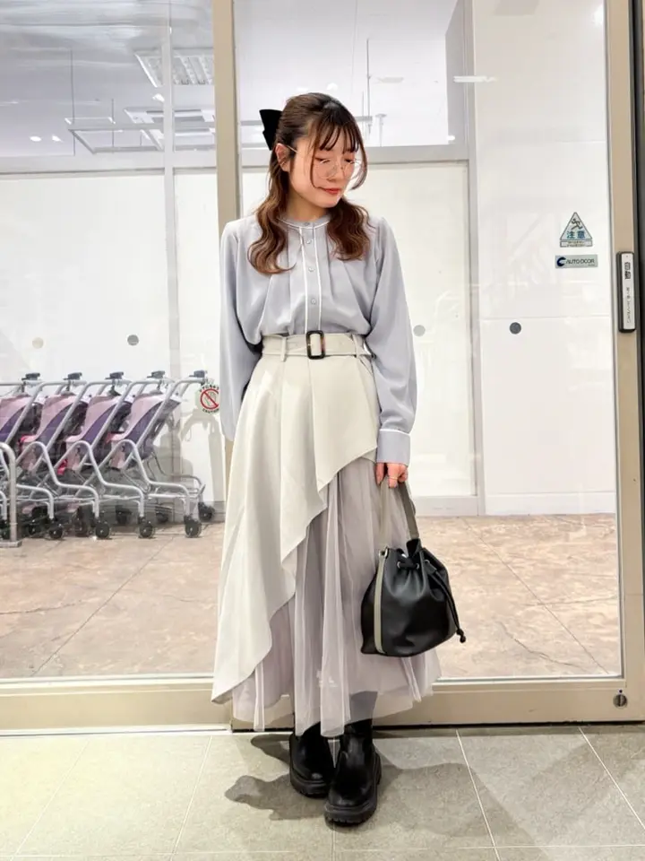 バイカラータックブラウス/earth music&ecology（アース ミュージック