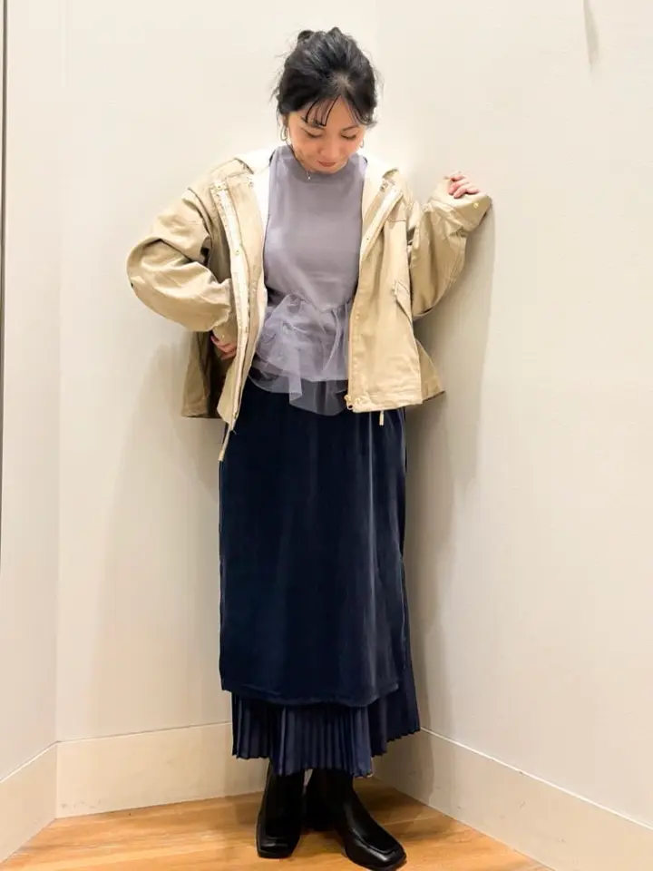 パーカー付きミリタリーブルゾン/earth music&ecology（アース