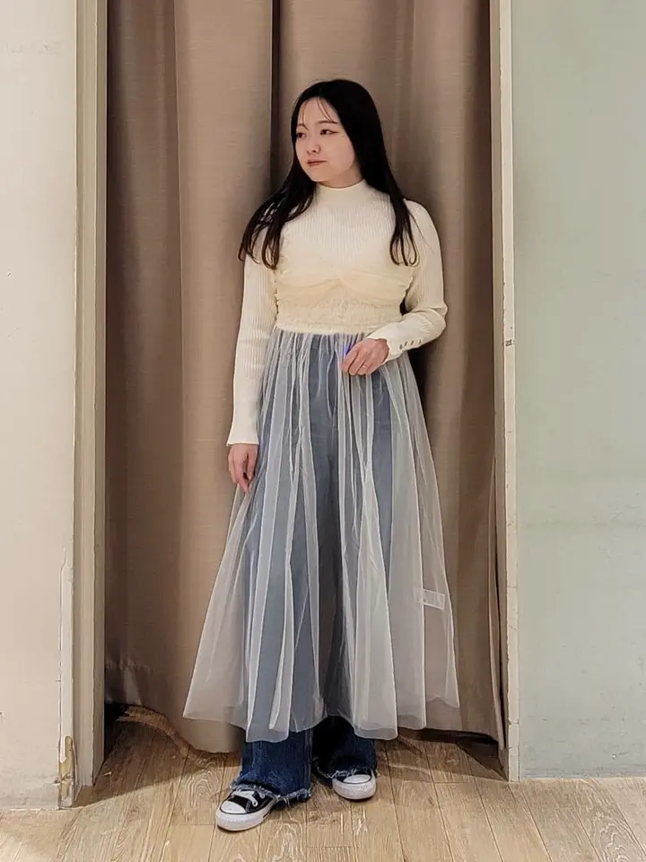 ねじりチュールキャミワンピース/earth music&ecology（アース