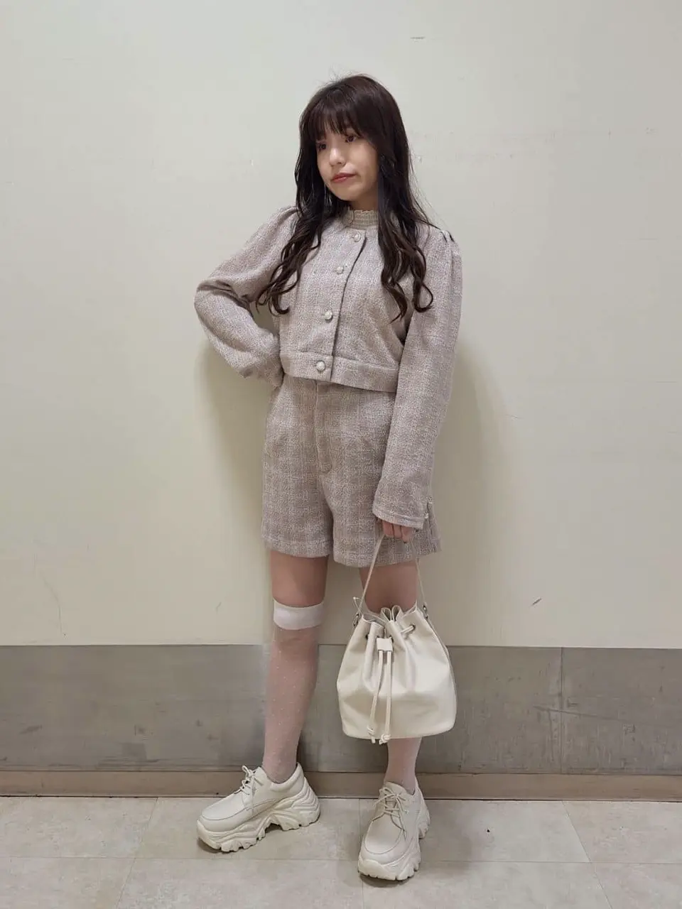 カットツイードショートジャケット/earth music&ecology（アース