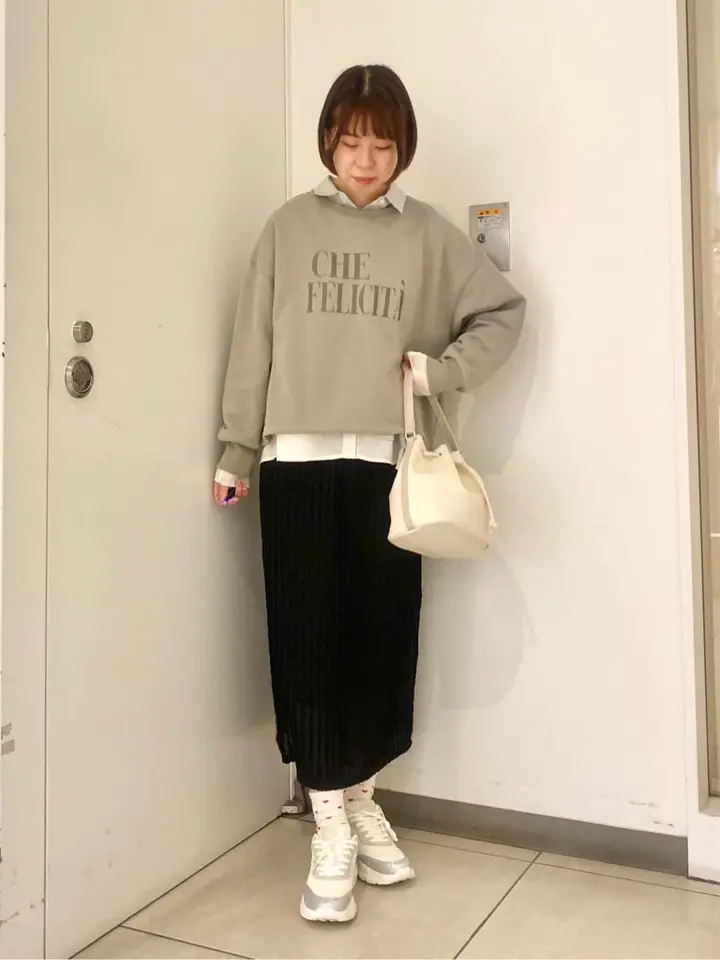 シフォン×チュールレイヤードシャツ/earth music&ecology（アース