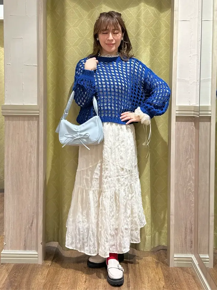 チュールヤーンメッシュニットプルオーバー/earth music&ecology