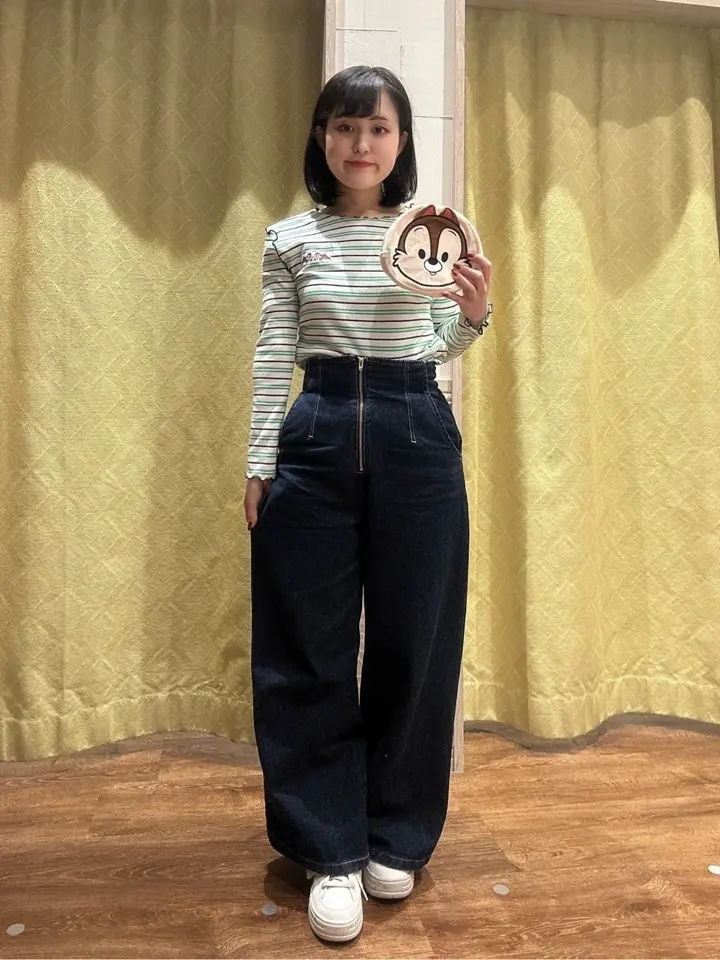 フロントZIPバックレースアップデニム/earth music&ecology（アース