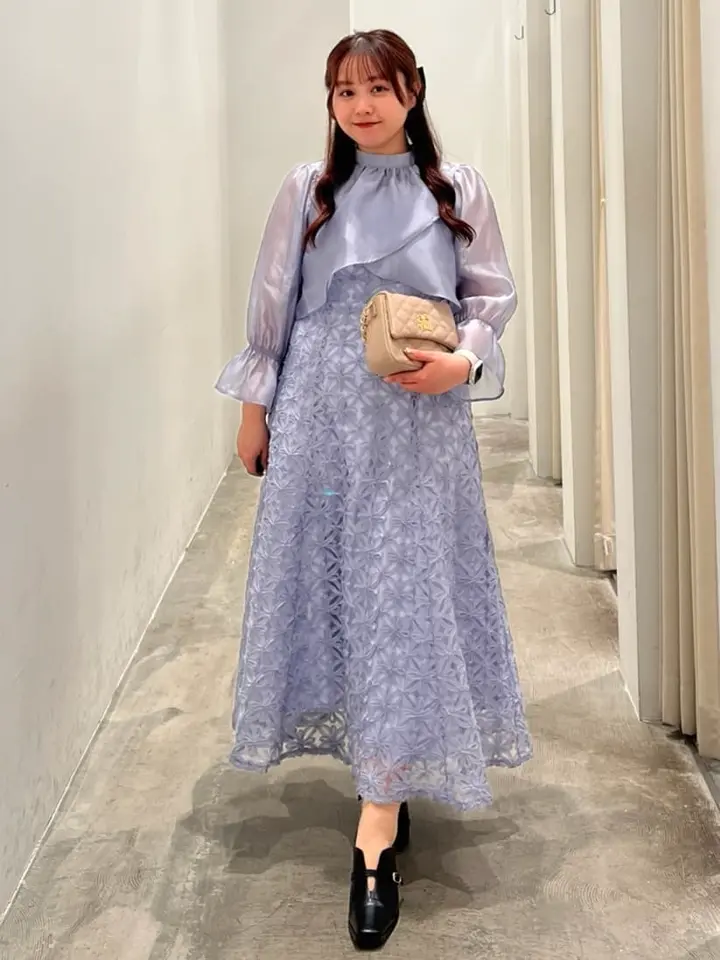 くまさん toujours 裏付きレース ワンピース ネイビー2号 くまさん toujours 裏付きレース ワンピース ネイビー2号 くまさん様