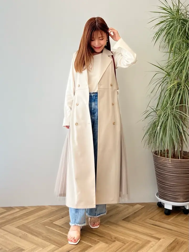 サイドプリーツジレンチ/earth music&ecology（アース ミュージック