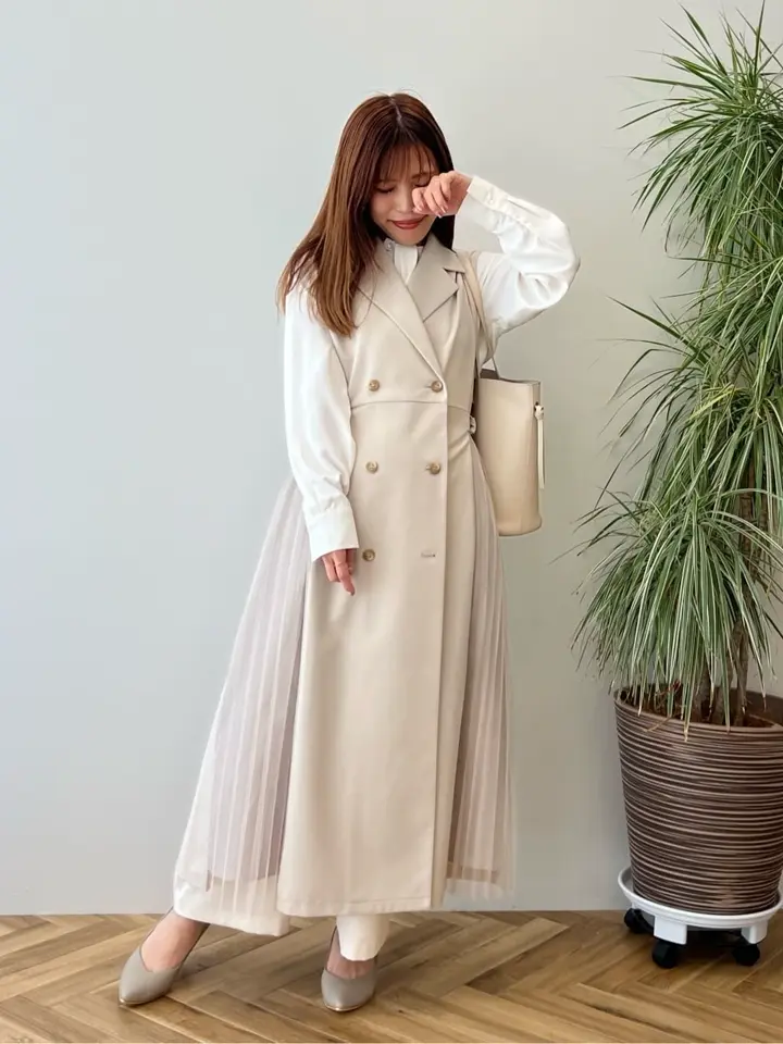 サイドプリーツジレンチ/earth music&ecology（アース ミュージック