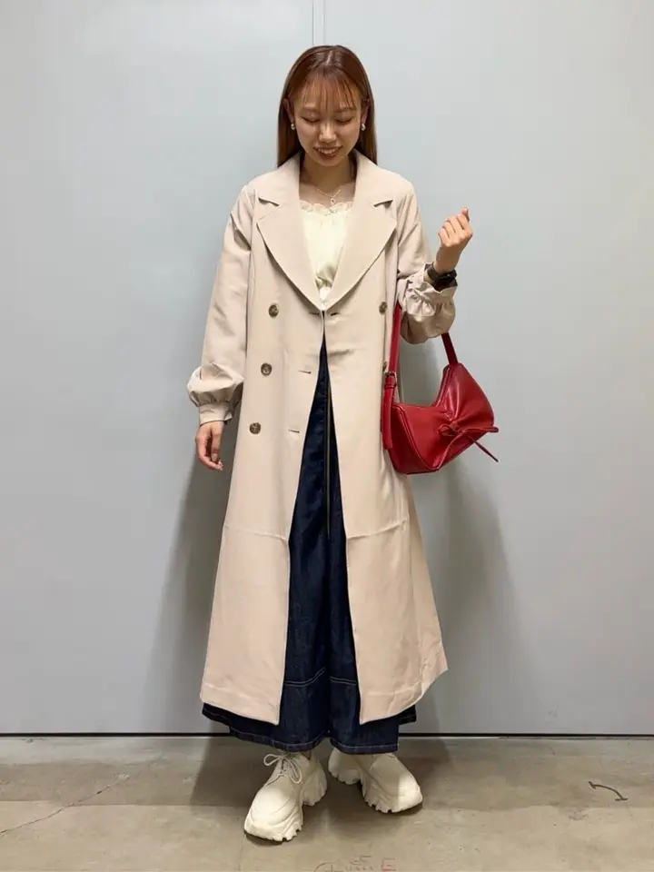 パフスリーブトレンチコート/earth music&ecology（アース