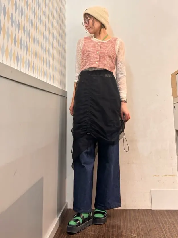 カットソーツイードビスチェ/earth music&ecology（アース