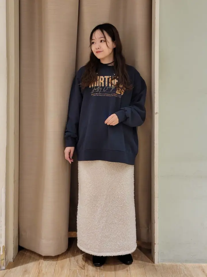 ラメニットナロースカート/earth music&ecology（アース ミュージック