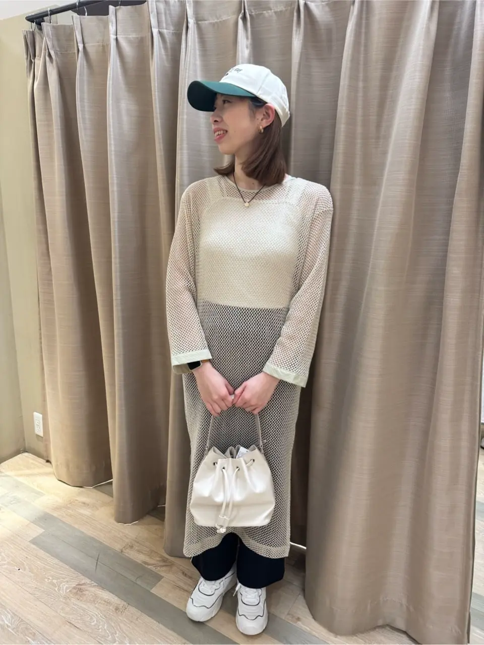 peas メッシュレイヤードワンピース メッシュレイヤードワンピース/earth music&ecology（アース