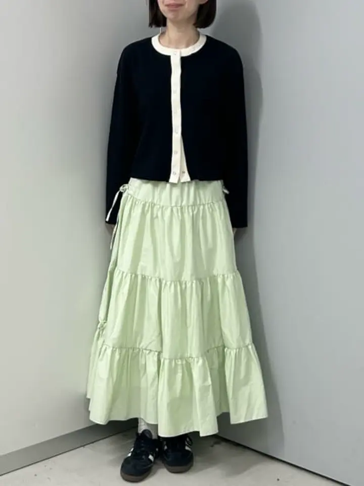 サイドリボンボリュームティアードスカート/earth music&ecology