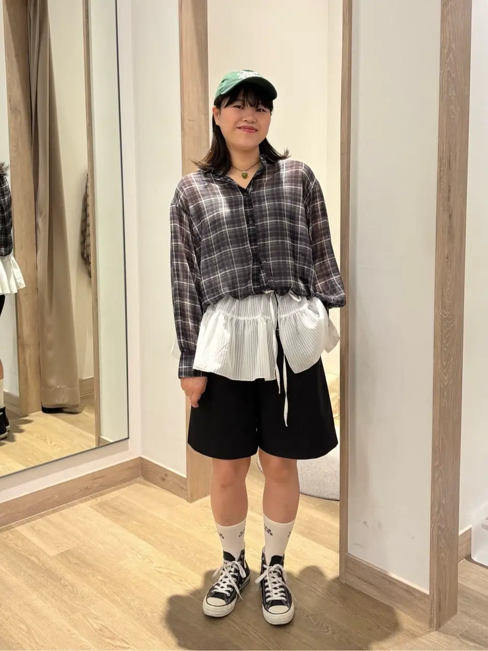 シアーストライプラップスカート/earth music&ecology（アース