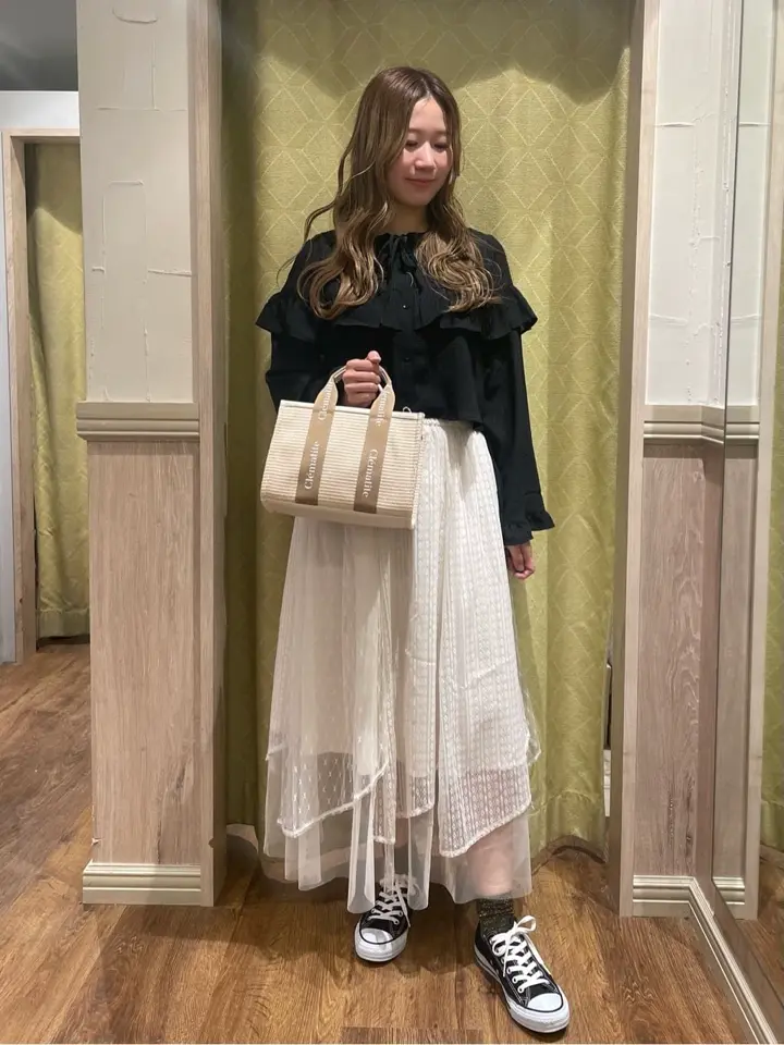 フリル切替えショートブラウス/earth music&ecology（アース